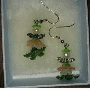 NWOT Beaded Fairy Angel Earrings